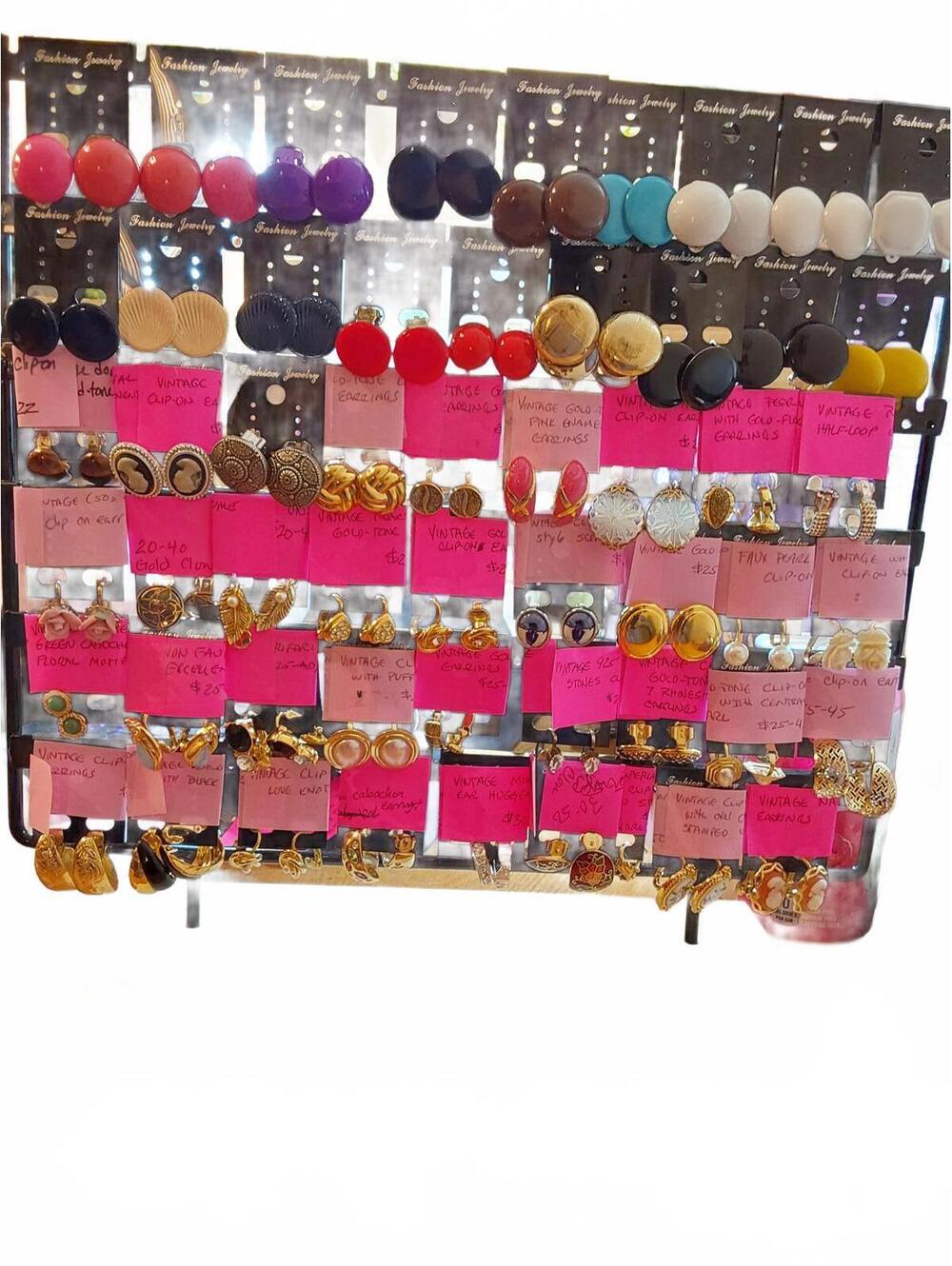 Large lot of Vintage Fashion Clip-On Earrings - 50+ pairs